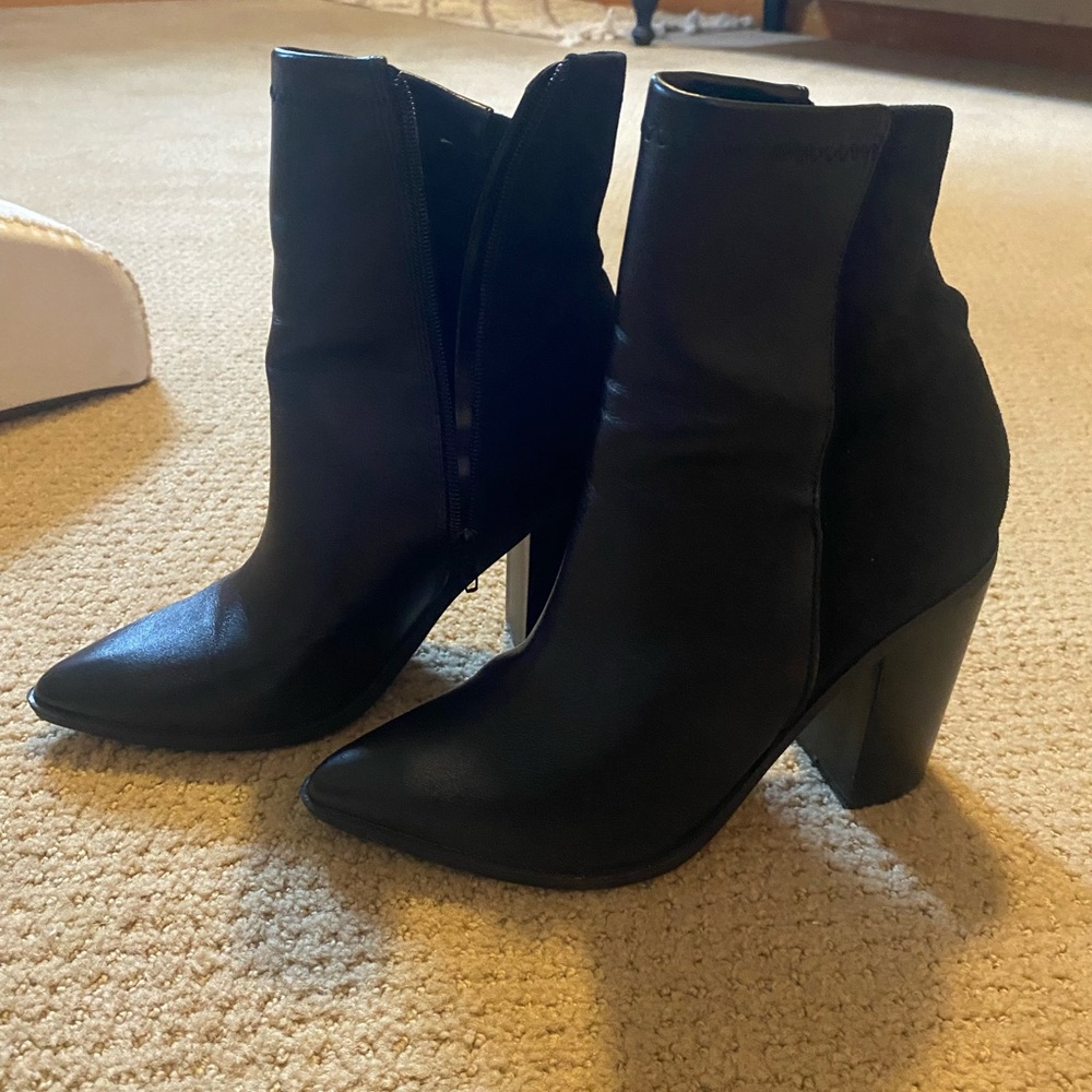 Black leather boots